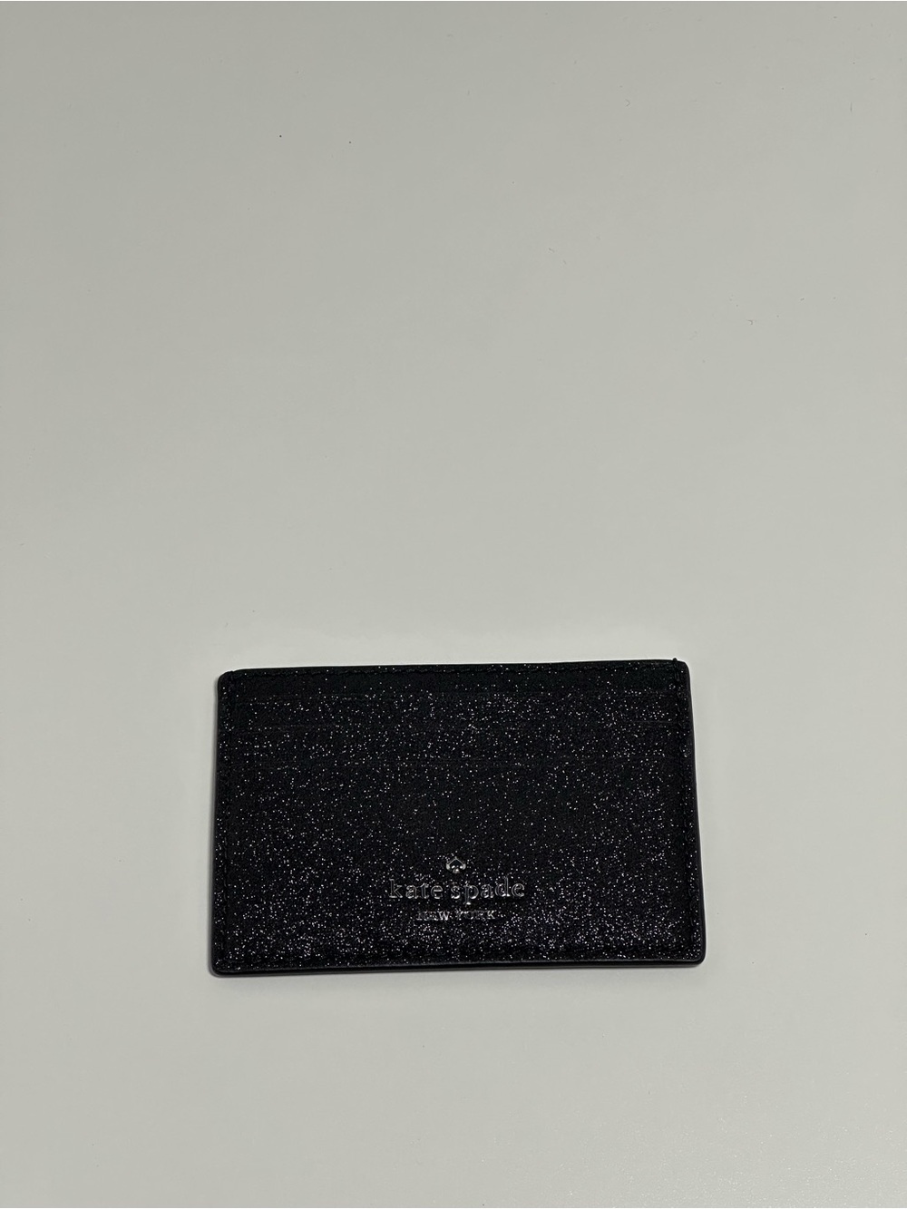 Kate Spade Black Glitter card holder